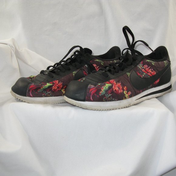 Nike Cortez Retro Sneakers - Leather and Nylon Floral - Men's Size 13 - Picture 3 of 6